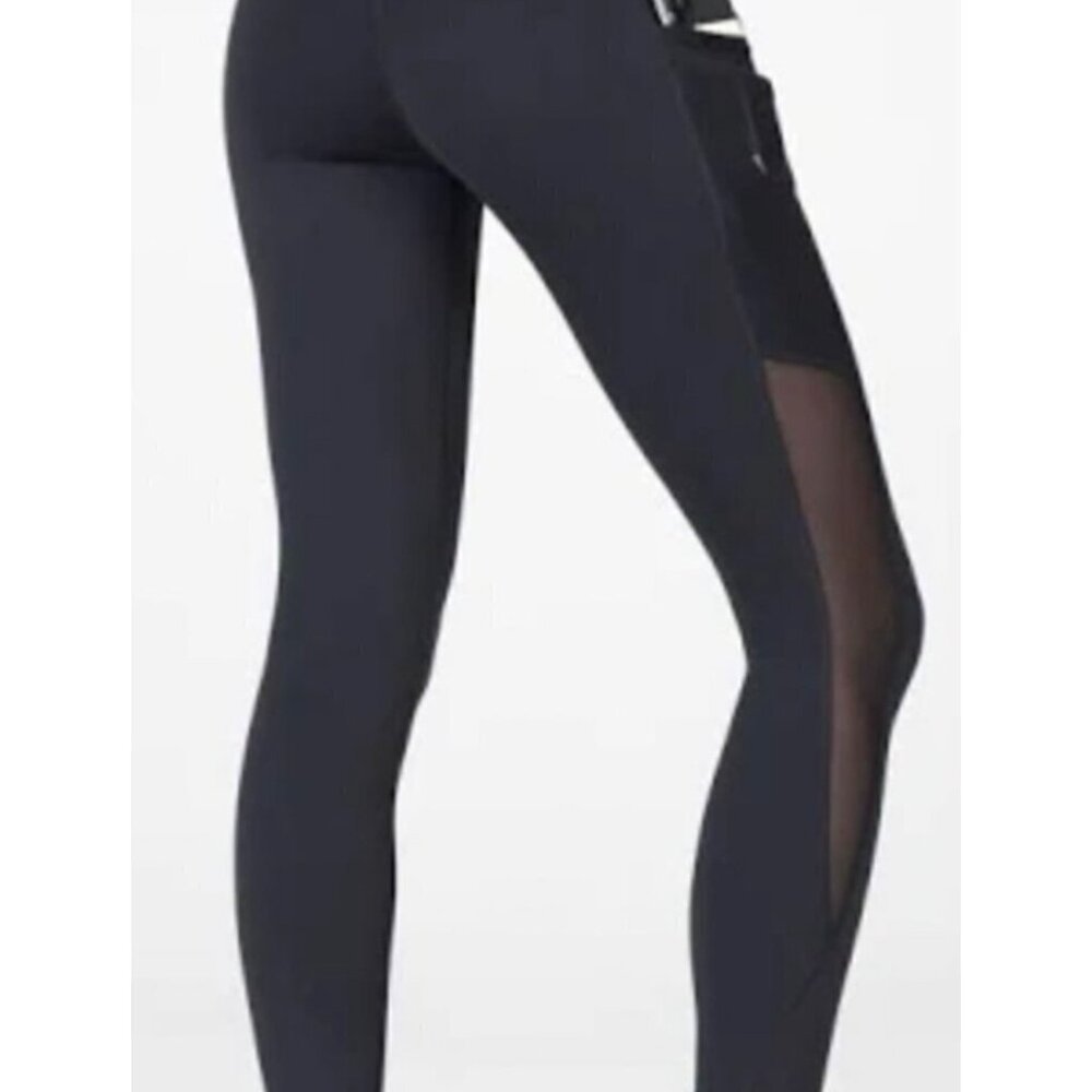 FABLETICS Solid Black High-Rise Side Pocket Mesh … - image 2